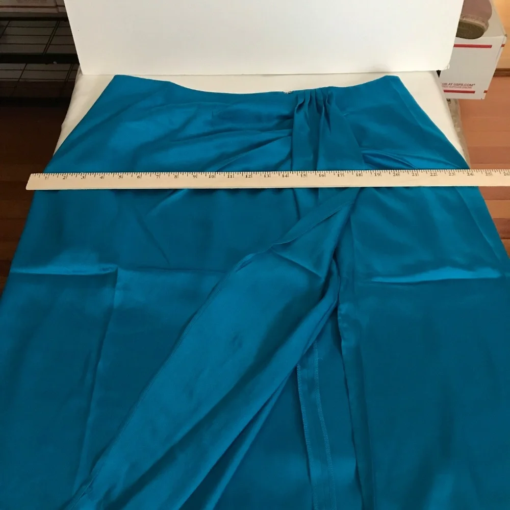 J. CREW Satin Sarong Skirt Turquoise Blue NWT Women’s Plus Size 16